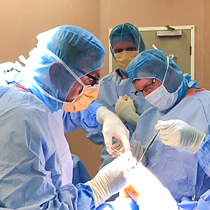 Mr Kozak in the operating theatre